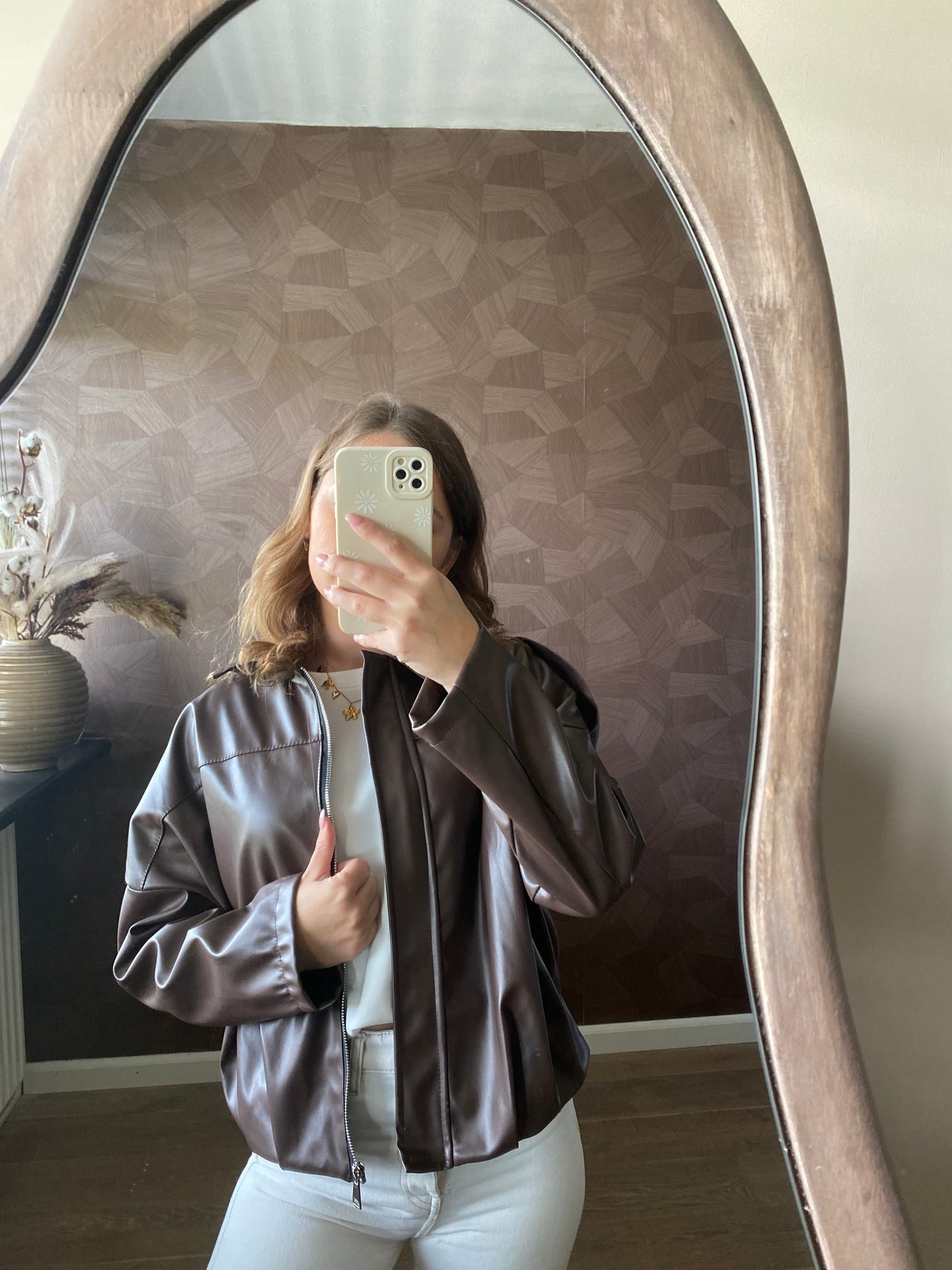 Chocolate brown leather jacket