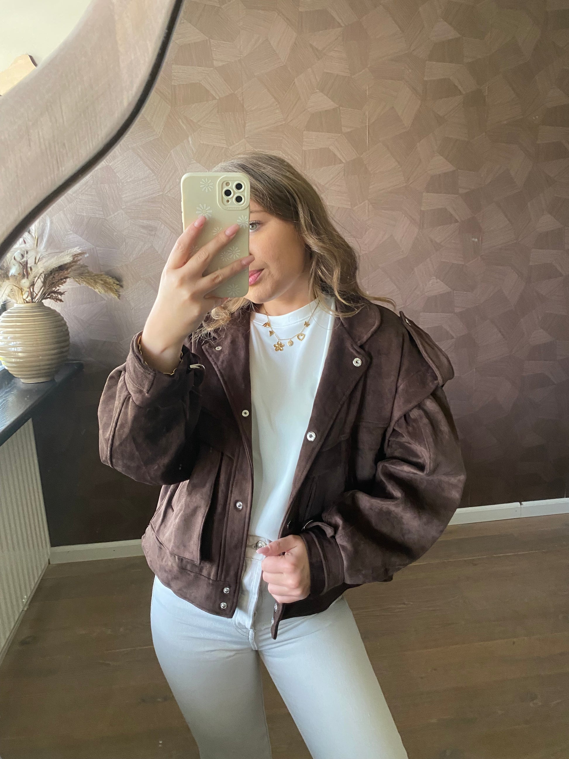 chocolate brown suede jacket