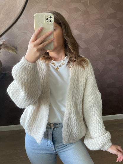 Comfy off-white vest, perfect voor layering in herfst en winter