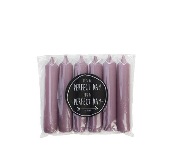 Rustik Lys Candles Mauve 6 Stuks