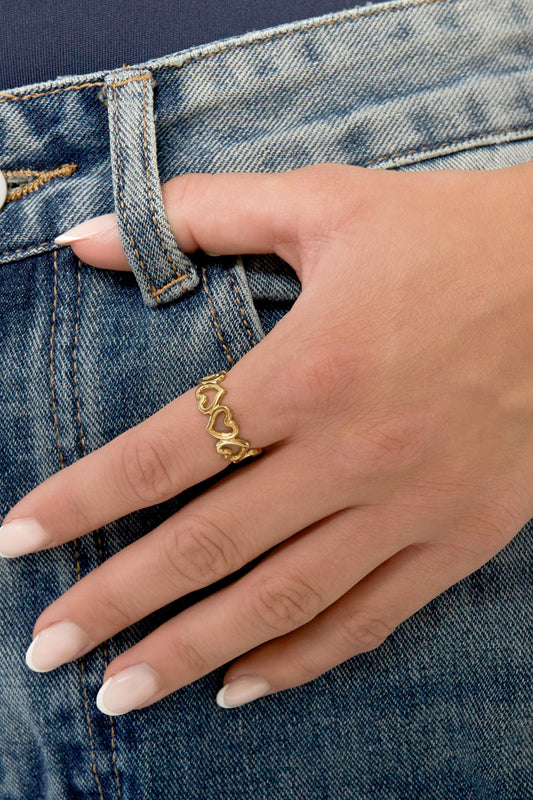 Twisted love ring goud
