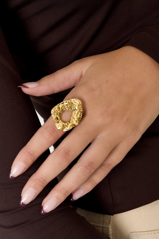 Chunky ovaal ring goud