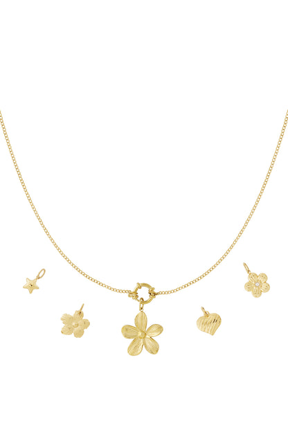 DIY bloemenketting goud