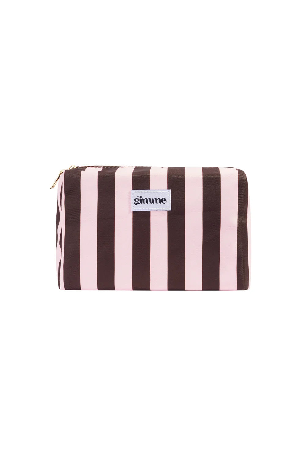 Makeup tas grote streep bruin/roze