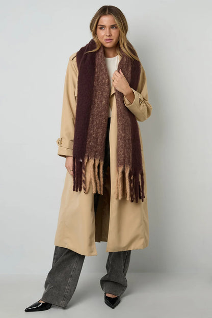 Wintersjaal gekleurd bruin