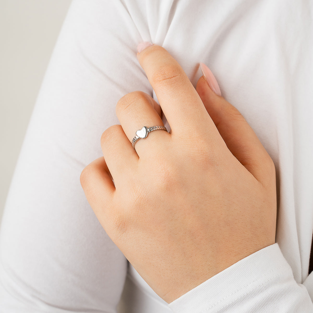 Hartje ring zilver
