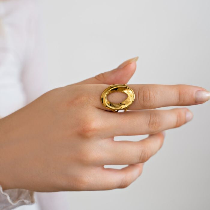 Grote cirkel ring goud