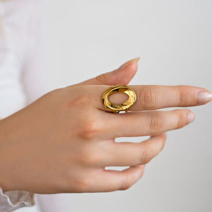 Grote cirkel ring goud