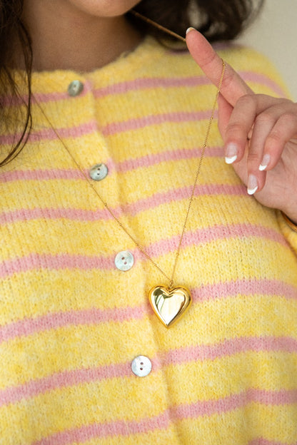 Lange ketting met XL hart bedel